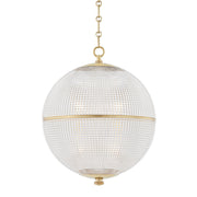 Sphere No. 3 Large Pendant in Aged Brass