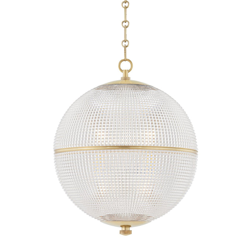 Sphere No. 3 Large Pendant in Aged Brass