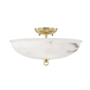 Somerset 3-Light Semi-Flush Mount in Aged Brass