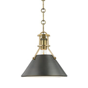 Metal No. 2 Small Pendant in Aged Brass/distressed Bronze