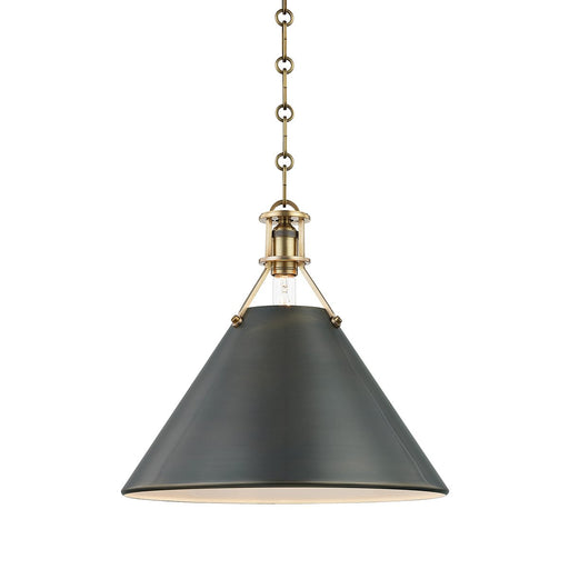 Metal No. 2 Large Pendant in Aged Brass/distressed Bronze