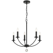 Mila 5 Light 23" Chandelier in Black