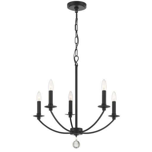 Mila 5 Light 23" Chandelier in Black