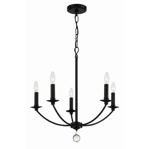 Mila 5 Light 23" Chandelier in Black