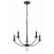 Mila 5 Light 23" Chandelier in Black