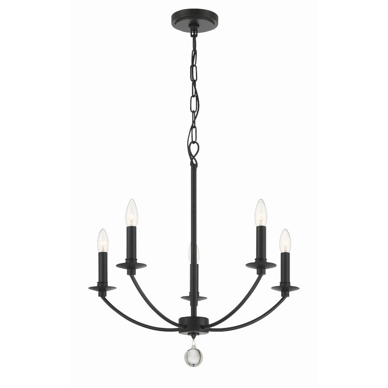 Mila 5 Light 23" Chandelier in Black
