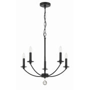 Mila 5 Light 23" Chandelier in Black