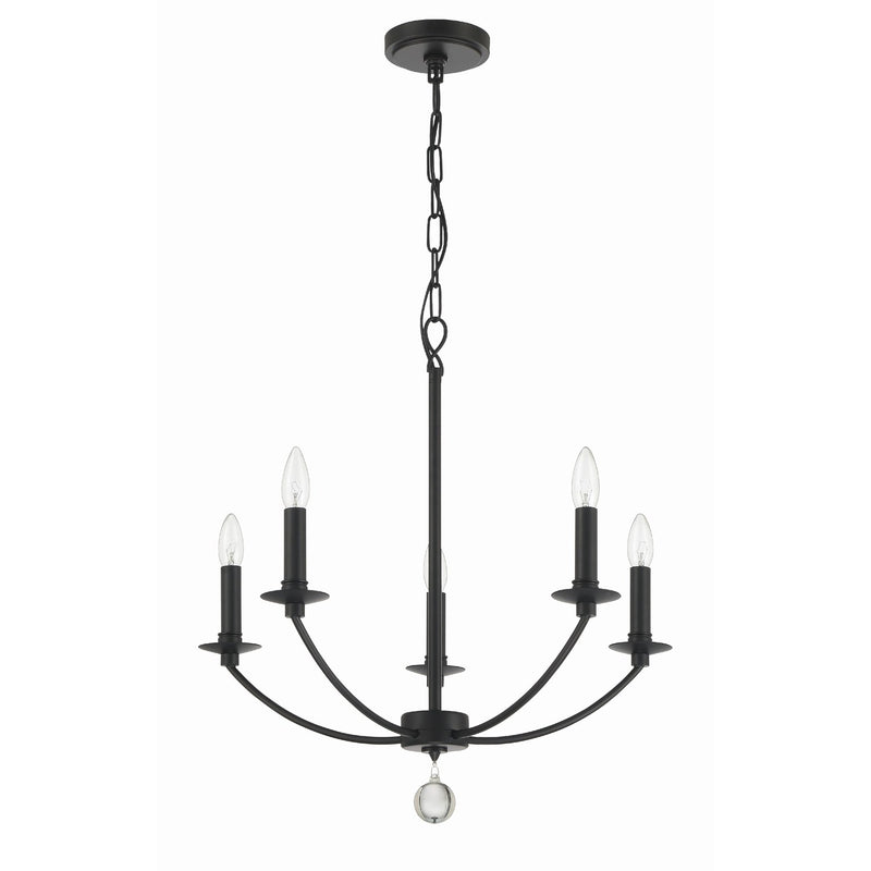 Mila 5 Light 23" Chandelier in Black