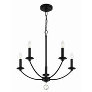 Mila 5 Light 23" Chandelier in Black