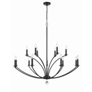 Mila 15 Light 48" Chandelier in Black