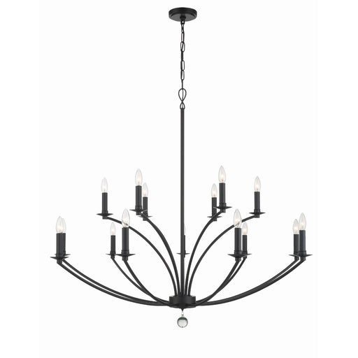 Mila 15 Light 48" Chandelier in Black