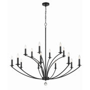 Mila 15 Light 48" Chandelier in Black