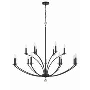 Mila 15 Light 48" Chandelier in Black