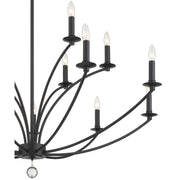Mila 15 Light 48" Chandelier in Black