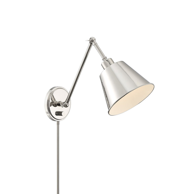 Mitchell 1 Light 7.25" Task Sconce in Polished Nickel
