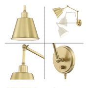 Mitchell 1 Light 7.25" Task Sconce in Aged Brass