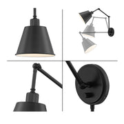Mitchell 1 Light 7.25" Task Sconce in Matte Black