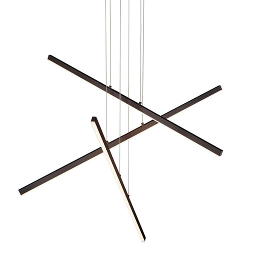 Vega 45" 3-Head Chandelier in Black