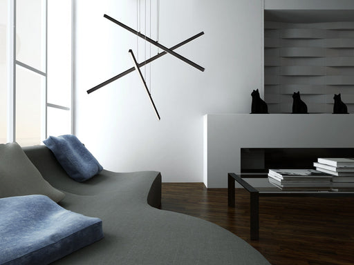 Vega 45" 3-Head Chandelier in Black