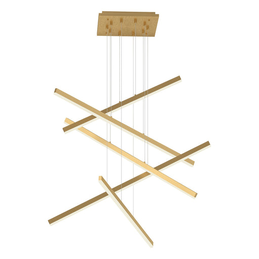 Vega 45" 5-Head Chandelier in Brushed Gold