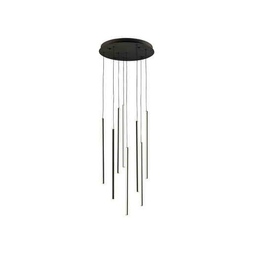 Chute 8-Head Multi-Drop Pendant in Black