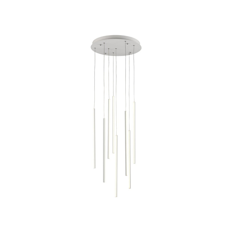 Chute 8-Head Multi-Drop Pendant in White