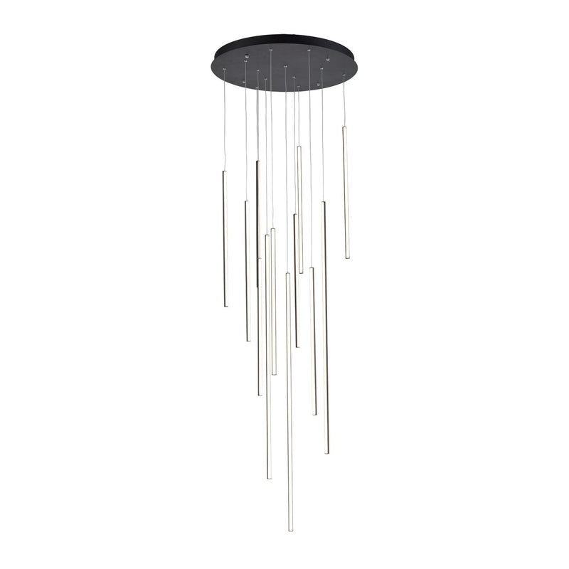Chute 12-Head Multi-Drop Pendant in Black