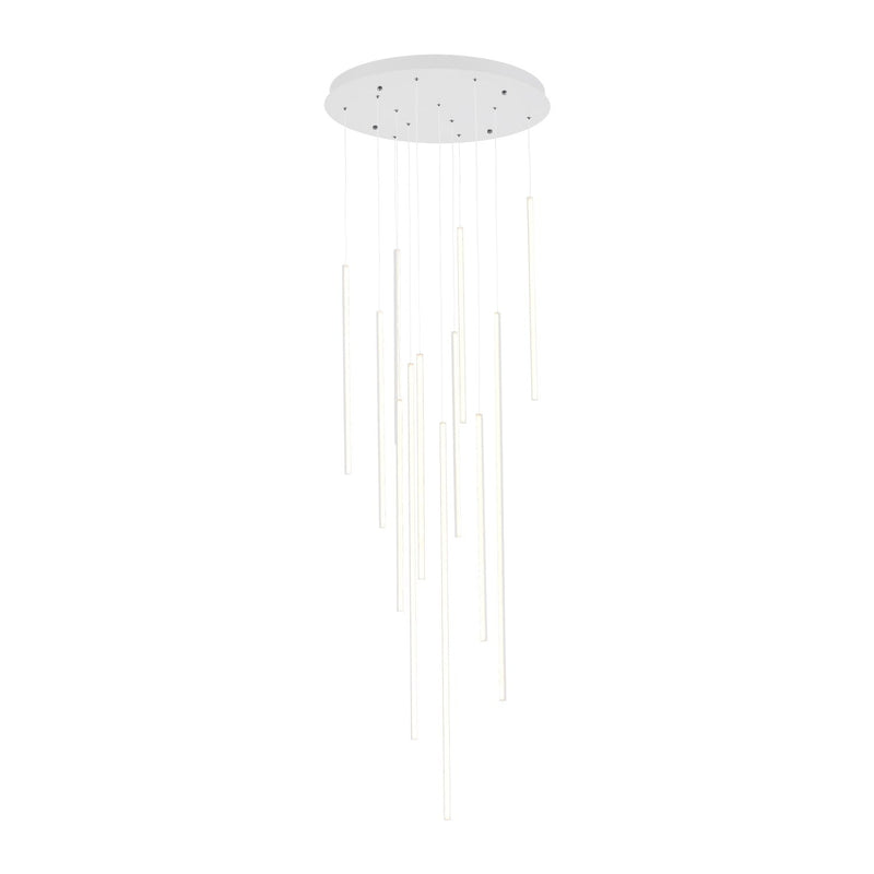 Chute 12-Head Multi-Drop Pendant in White