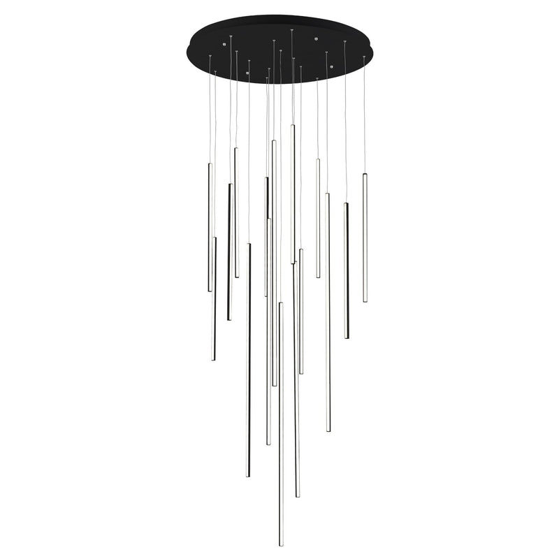Chute 16-Head Multi-Drop Pendant in Black
