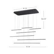 Chute Motion 70" Linear Pendant in Black