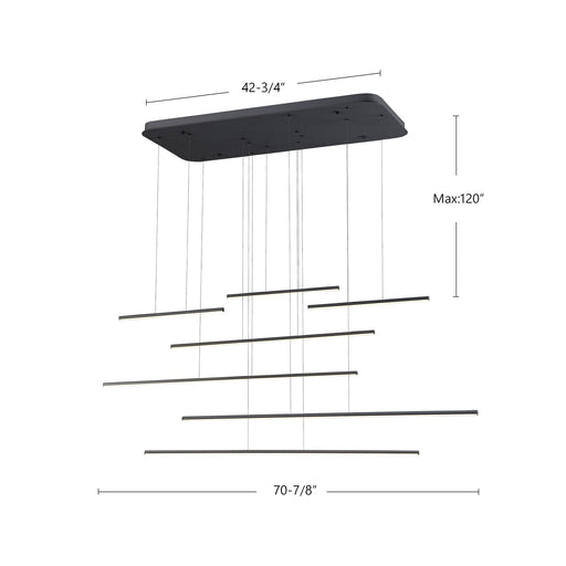 Chute Motion 70" Linear Pendant in Black