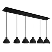Chroma 6" 6-Head Linear Multi-Drop Pendant in Black