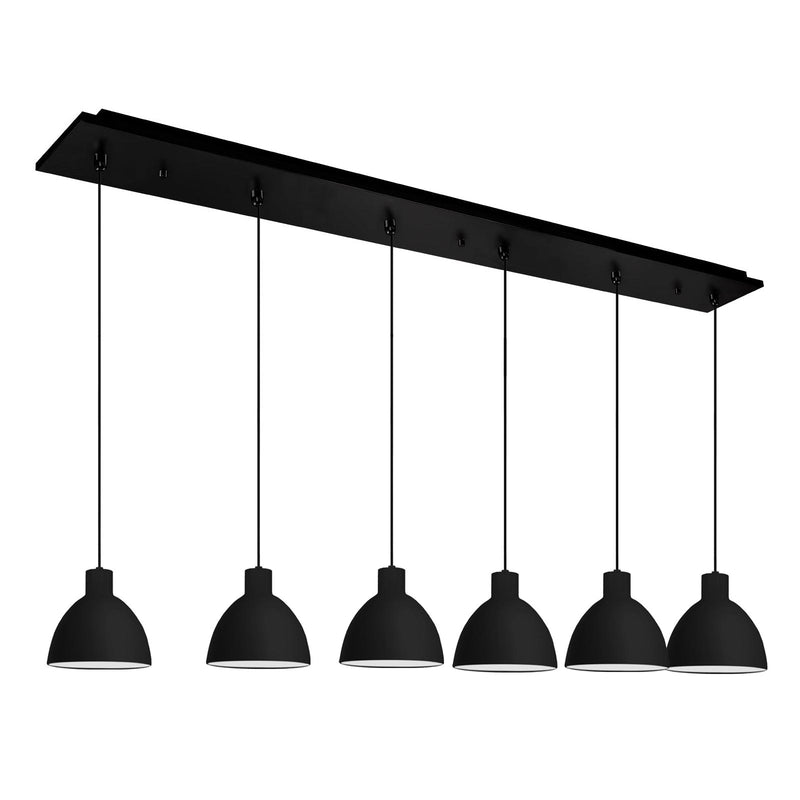 Chroma 6" 6-Head Linear Multi-Drop Pendant in Black