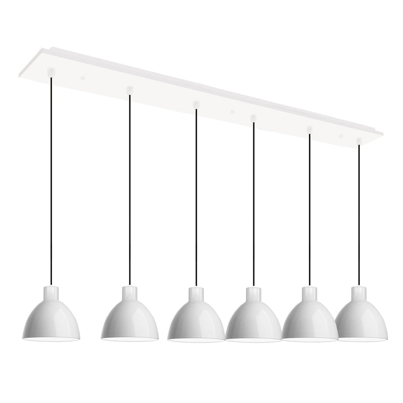 Chroma 6" 6-Head Linear Multi-Drop Pendant in Glossy White