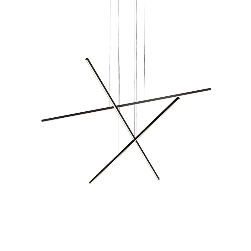 Vega Minor 47" 3-Head Multi-Drop Pendant in Black