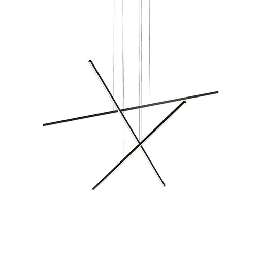 Vega Minor 47" 3-Head Multi-Drop Pendant in Black
