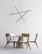 Vega Minor 47" 3-Head Multi-Drop Pendant in Black