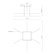 Vega Minor 47" 3-Head Multi-Drop Pendant in Brushed Nickel