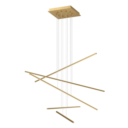 Vega Minor 47" 5-Head Multi-Drop Pendant in Brushed Gold