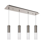 Lena 3" 4-Head Linear Multi-Drop Pendant in Brushed Nickel