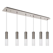 Lena 3" 6-Head Linear Multi-Drop Pendant in Brushed Nickel