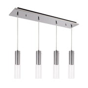 Lena 3" 4-Head Linear Multi-Drop Pendant in Chrome