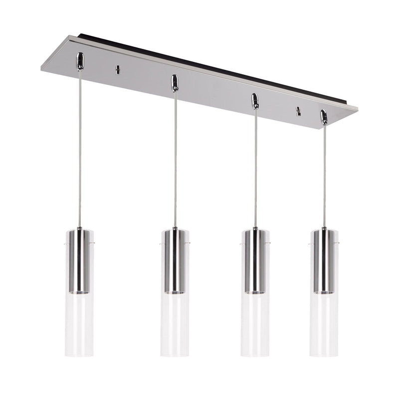 Lena 3" 4-Head Linear Multi-Drop Pendant in Chrome
