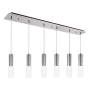 Lena 3" 6-Head Linear Multi-Drop Pendant in Chrome