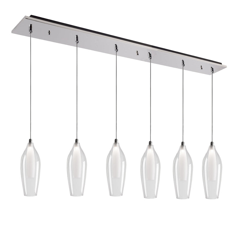 Victoria 4" 6-Head Multi-Drop Pendant in Chrome