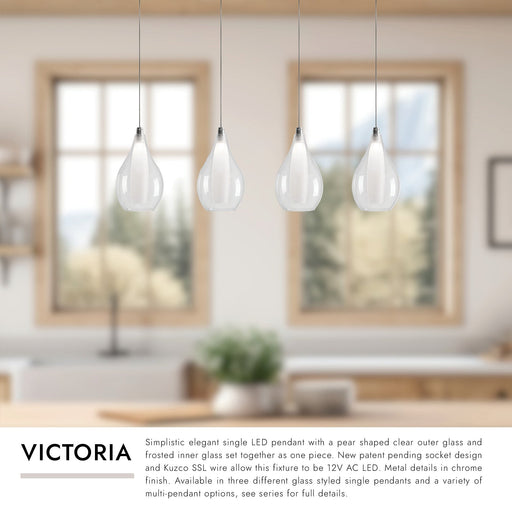 Victoria 5" 4-Head Multi-Drop Pendant in Chrome