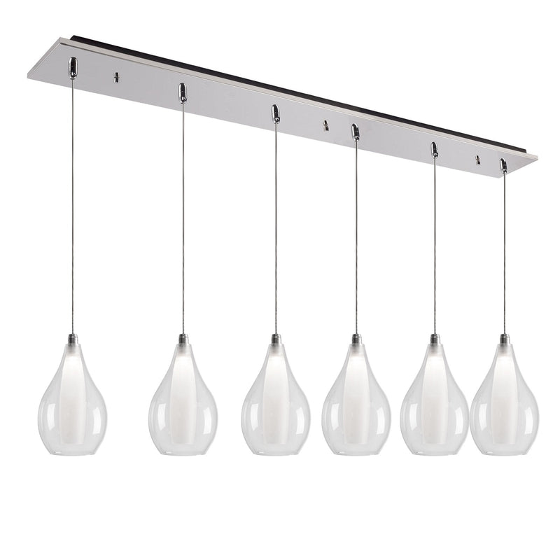 Victoria 5" 6-Head Multi-Drop Pendant in Chrome