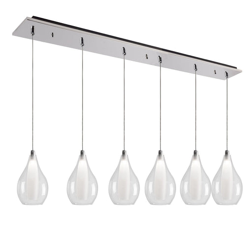 Victoria 5" 6-Head Multi-Drop Pendant in Chrome