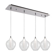 Victoria 7" 4-Head Multi-Drop Pendant in Chrome