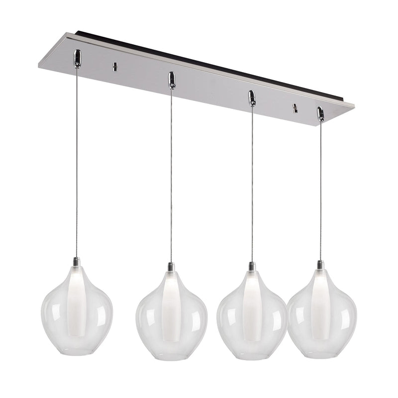 Victoria 7" 4-Head Multi-Drop Pendant in Chrome
